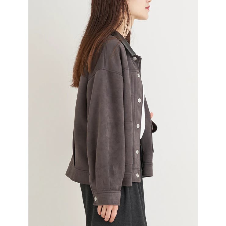 【WEB限定】フェイクレザー襟スエードポンチジャケット | Re-J＆SUPURE | 詳細画像12 