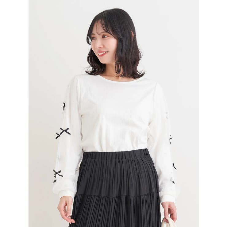 袖リボン×パールリブトップス | Re-J＆SUPURE | 詳細画像19 