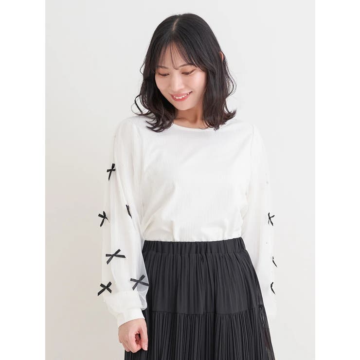 袖リボン×パールリブトップス | Re-J＆SUPURE | 詳細画像20 