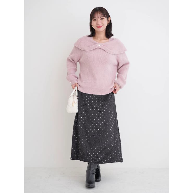 リボンオフショルフェザーニットトップス | Re-J＆SUPURE | 詳細画像11 