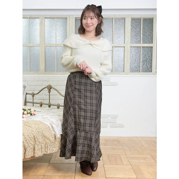 リボンオフショルフェザーニットトップス | Re-J＆SUPURE | 詳細画像17 