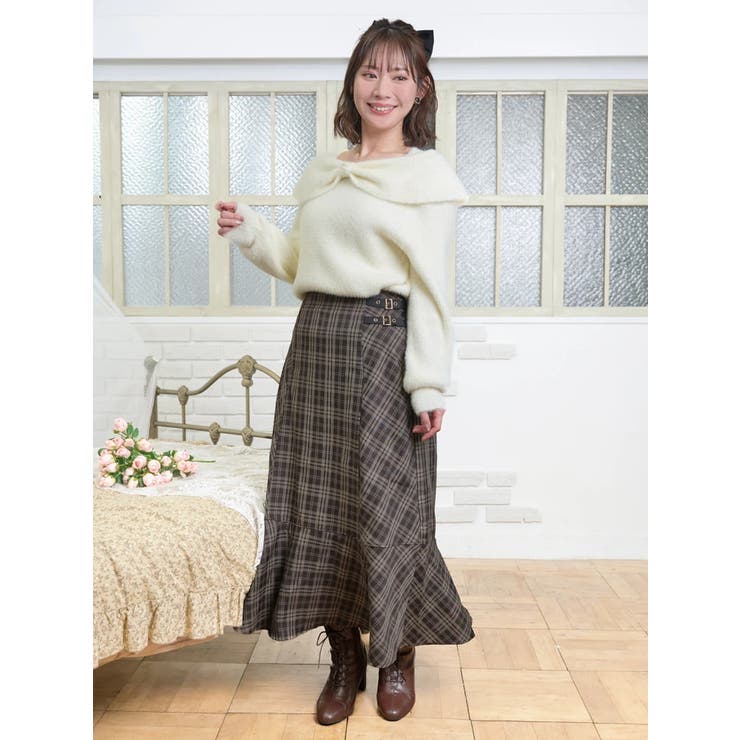 リボンオフショルフェザーニットトップス | Re-J＆SUPURE | 詳細画像18 