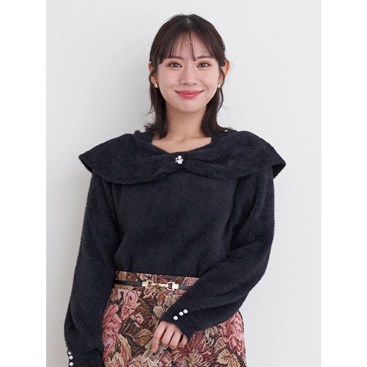 リボンオフショルフェザーニットトップス | Re-J＆SUPURE | 詳細画像23 