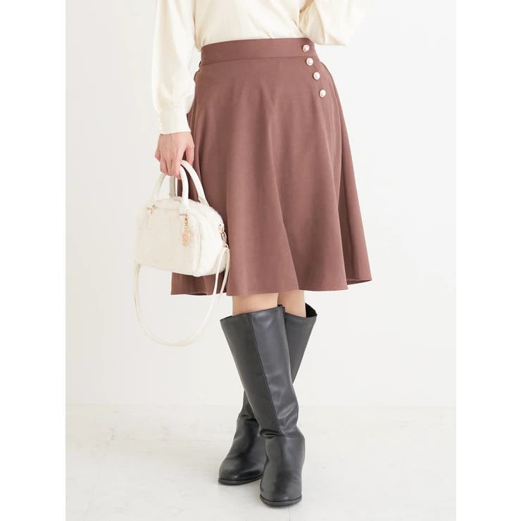 パールボタンフレア膝丈スカート | Re-J＆SUPURE | 詳細画像2 