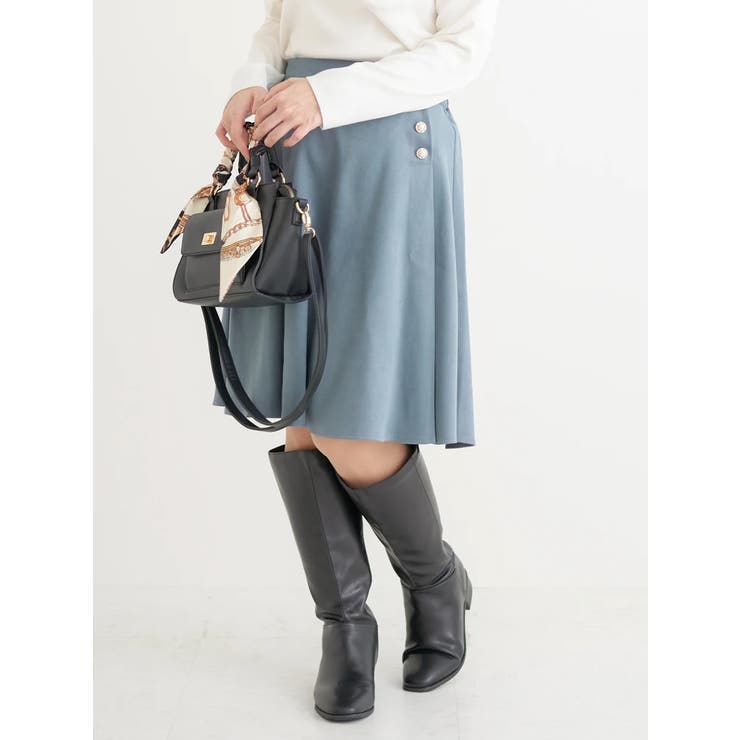 パールボタンフレア膝丈スカート | Re-J＆SUPURE | 詳細画像8 