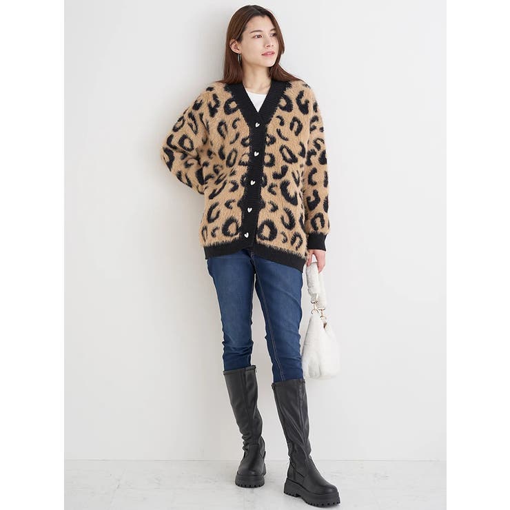 【WEB限定】レオパード柄シャギーニットカーディガン | Re-J＆SUPURE | 詳細画像7 