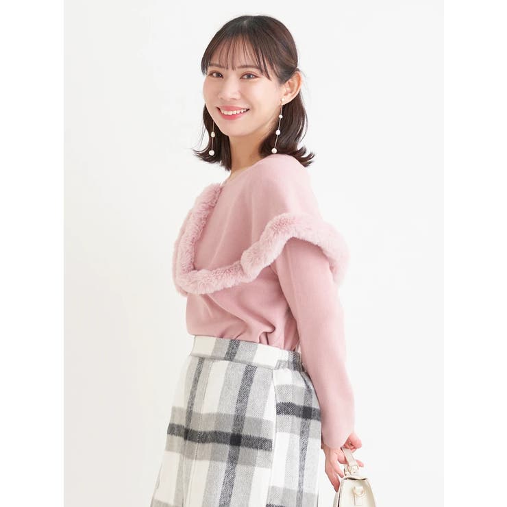 ケープドッキングオフショルダー風ニットプルオーバー | Re-J＆SUPURE | 詳細画像3 