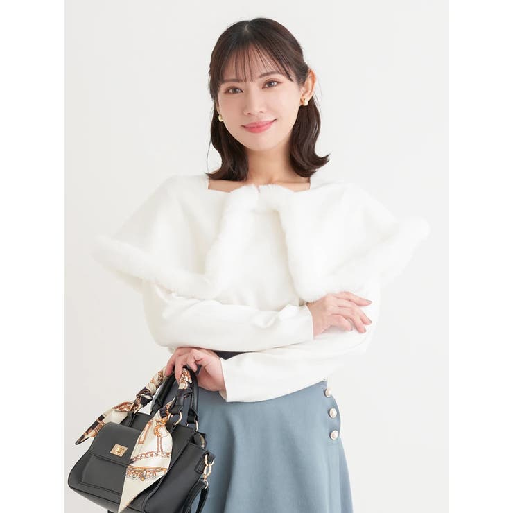 ケープドッキングオフショルダー風ニットプルオーバー | Re-J＆SUPURE | 詳細画像10 