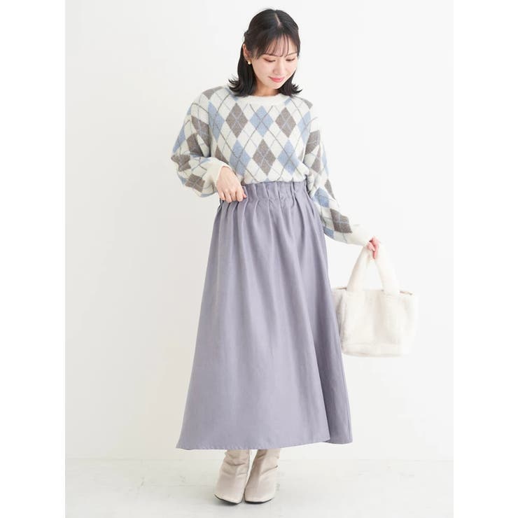 ラメ入りアーガイル柄フェザーニットトップス | Re-J＆SUPURE | 詳細画像8 