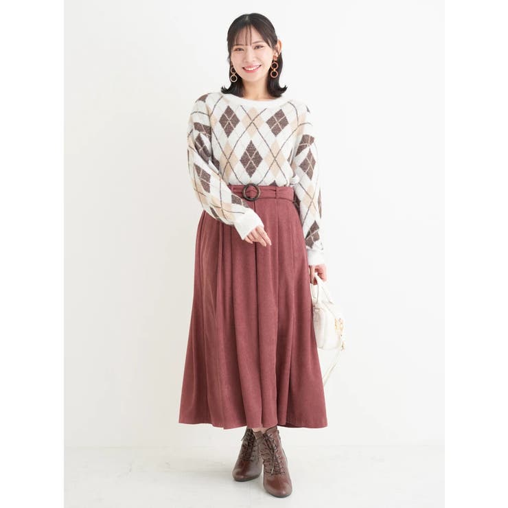 ラメ入りアーガイル柄フェザーニットトップス | Re-J＆SUPURE | 詳細画像24 