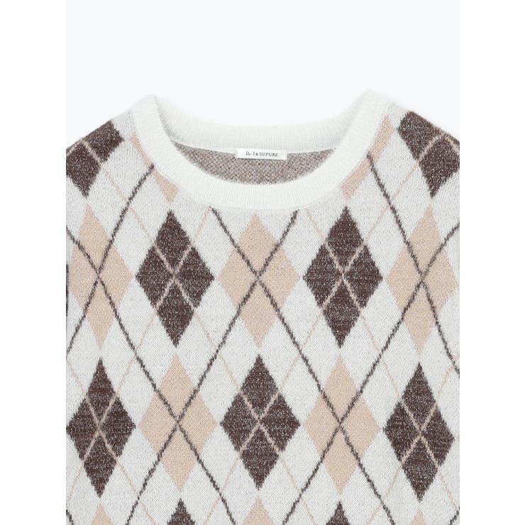 ラメ入りアーガイル柄フェザーニットトップス | Re-J＆SUPURE | 詳細画像30 