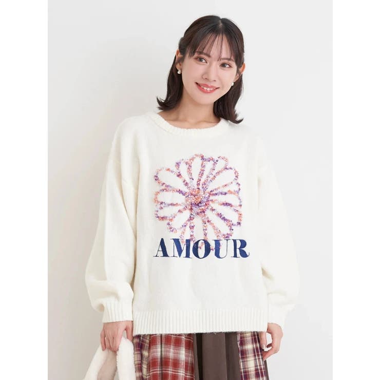 カラフルモールヤーンフラワーニットプルオーバー | Re-J＆SUPURE | 詳細画像2 