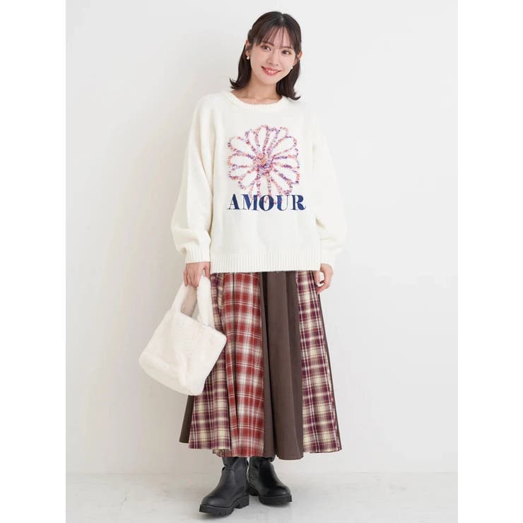 カラフルモールヤーンフラワーニットプルオーバー | Re-J＆SUPURE | 詳細画像3 