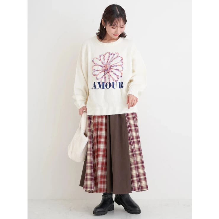 カラフルモールヤーンフラワーニットプルオーバー | Re-J＆SUPURE | 詳細画像4 