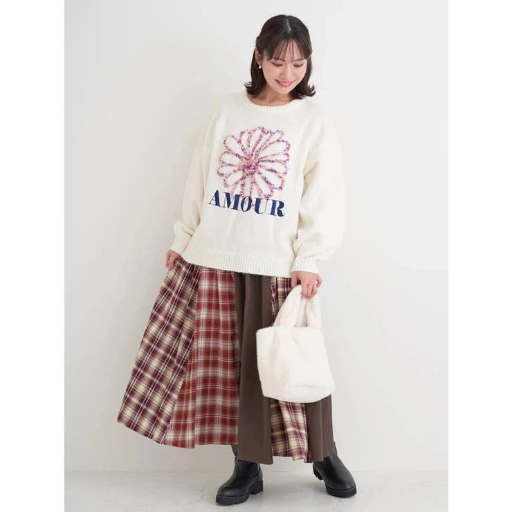 カラフルモールヤーンフラワーニットプルオーバー | Re-J＆SUPURE | 詳細画像5 