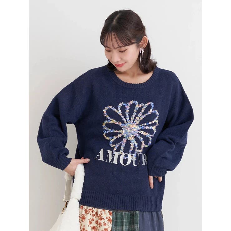 カラフルモールヤーンフラワーニットプルオーバー | Re-J＆SUPURE | 詳細画像14 