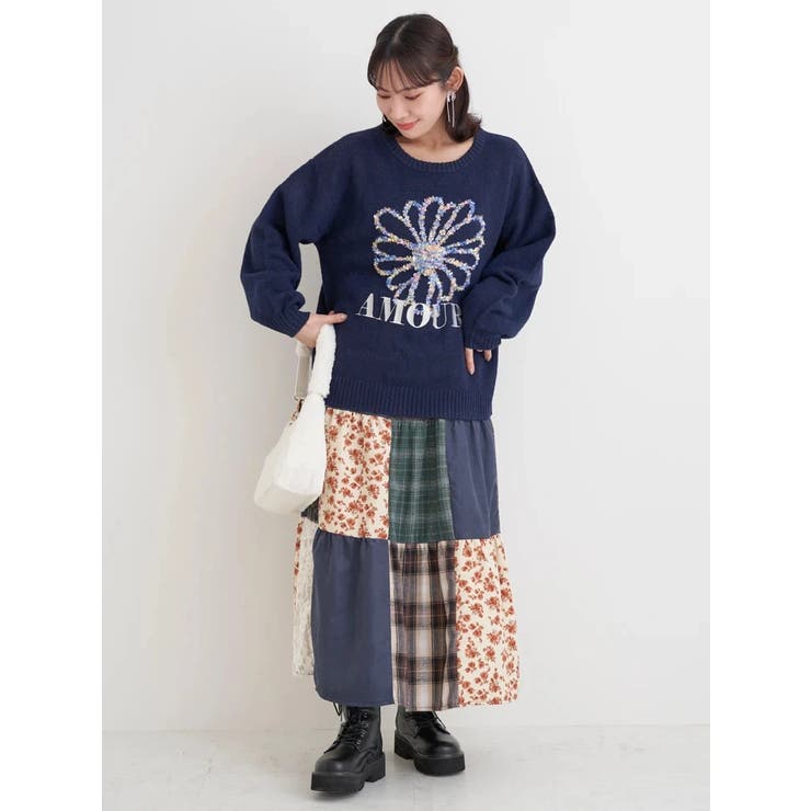 カラフルモールヤーンフラワーニットプルオーバー | Re-J＆SUPURE | 詳細画像18 