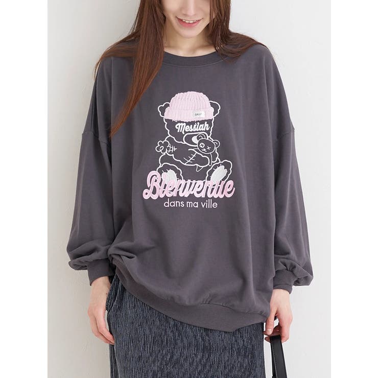 ニット帽くま刺繍裏毛プルオーバー | Re-J＆SUPURE | 詳細画像2 