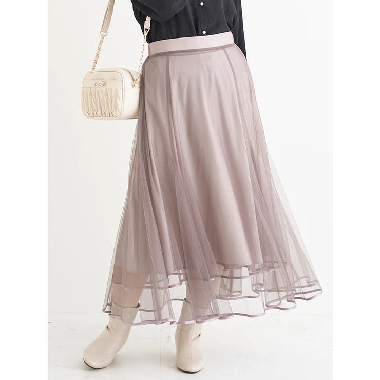 チュールパイピングマーメイドスカート | Re-J＆SUPURE | 詳細画像1 