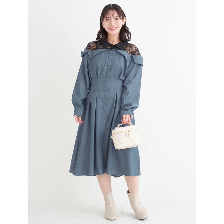 【WEB限定】レースオフショルドッキングワンピース | Re-J＆SUPURE | 詳細画像10 