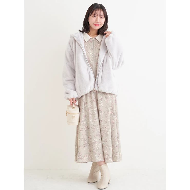 ポケットリボンハーフZIPワンピース（無地・花柄） | Re-J＆SUPURE | 詳細画像14 