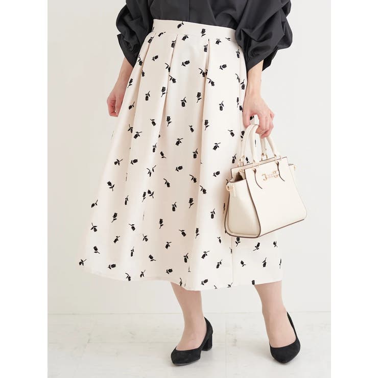 フロッキープリントミディスカート（花柄・ドット柄） | Re-J＆SUPURE | 詳細画像11 