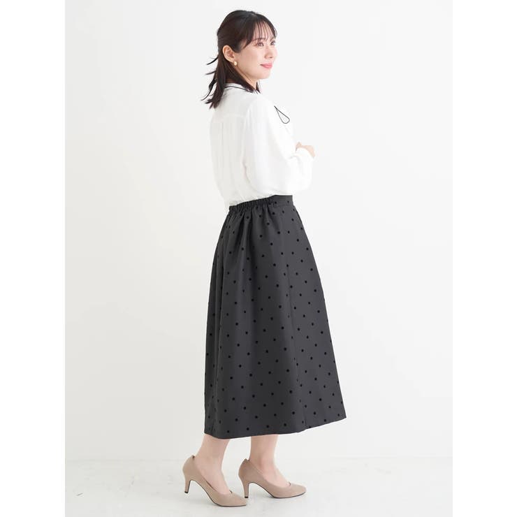 フロッキープリントミディスカート（花柄・ドット柄） | Re-J＆SUPURE | 詳細画像24 