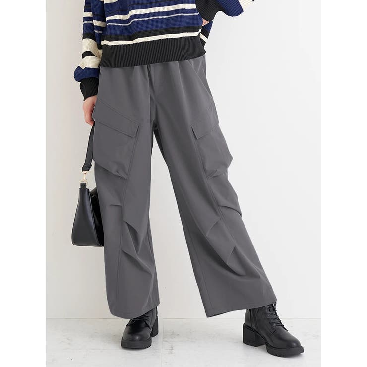 濃グレー | カーゴカーブワイドパンツ | Re-J＆SUPURE
