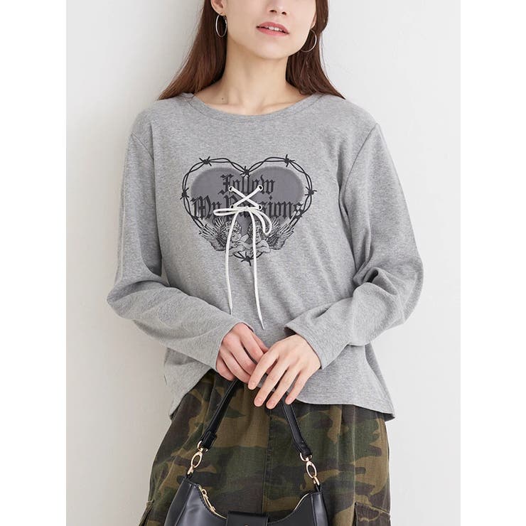 ハートロゴ×レースアップ リブロングTシャツ | Re-J＆SUPURE | 詳細画像2 