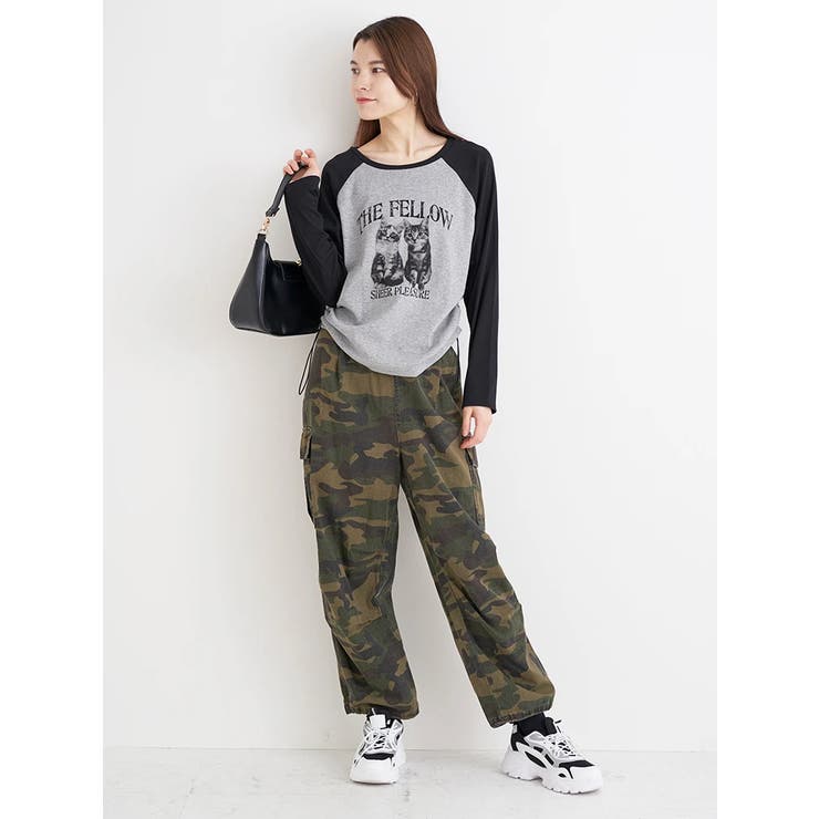 ネコプリント ラグランリブロングTシャツ | Re-J＆SUPURE | 詳細画像17 