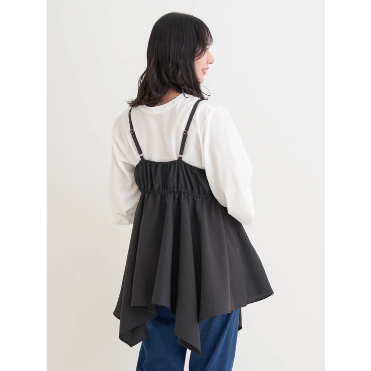 【WEB限定】シャーリングヘムキャミソール（無地・チェック柄） | Re-J＆SUPURE | 詳細画像4 