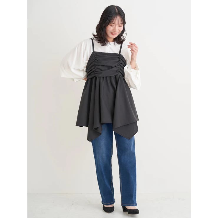 【WEB限定】シャーリングヘムキャミソール（無地・チェック柄） | Re-J＆SUPURE | 詳細画像5 