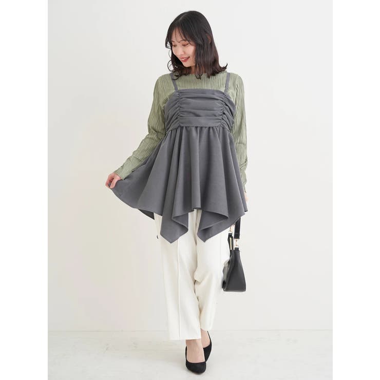 【WEB限定】シャーリングヘムキャミソール（無地・チェック柄） | Re-J＆SUPURE | 詳細画像13 