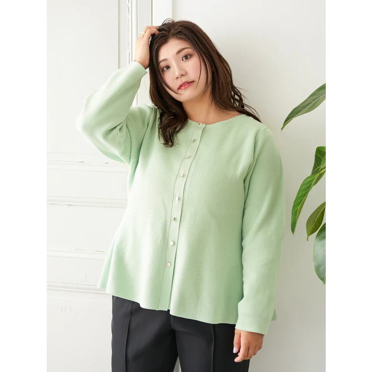 【Sasaki Mikiコラボ】ペプラムスポンディッシュニットカーディガン | Re-J＆SUPURE | 詳細画像2 