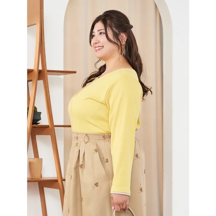 【Sasaki Mikiコラボ】前後2Way配色ヘンリーネックトップス | Re-J＆SUPURE | 詳細画像3 