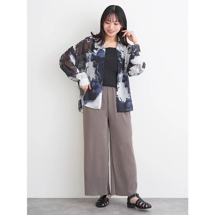 [SET]ぼかし柄シアーシャツ×タンクトップ | Re-J＆SUPURE | 詳細画像6 
