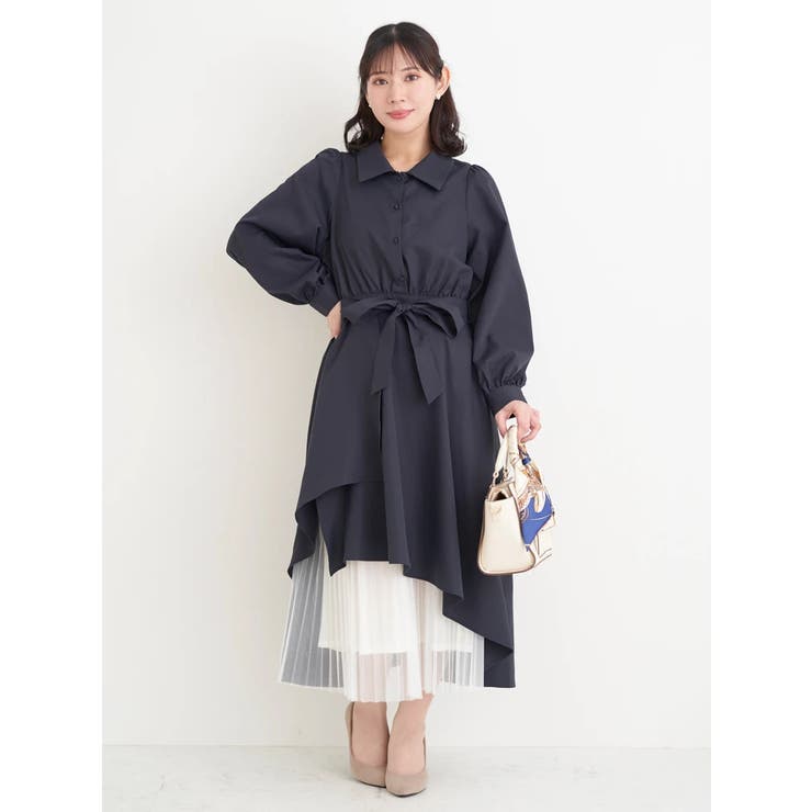 裾チュールアシメ切り替えシャツワンピース | Re-J＆SUPURE | 詳細画像13 