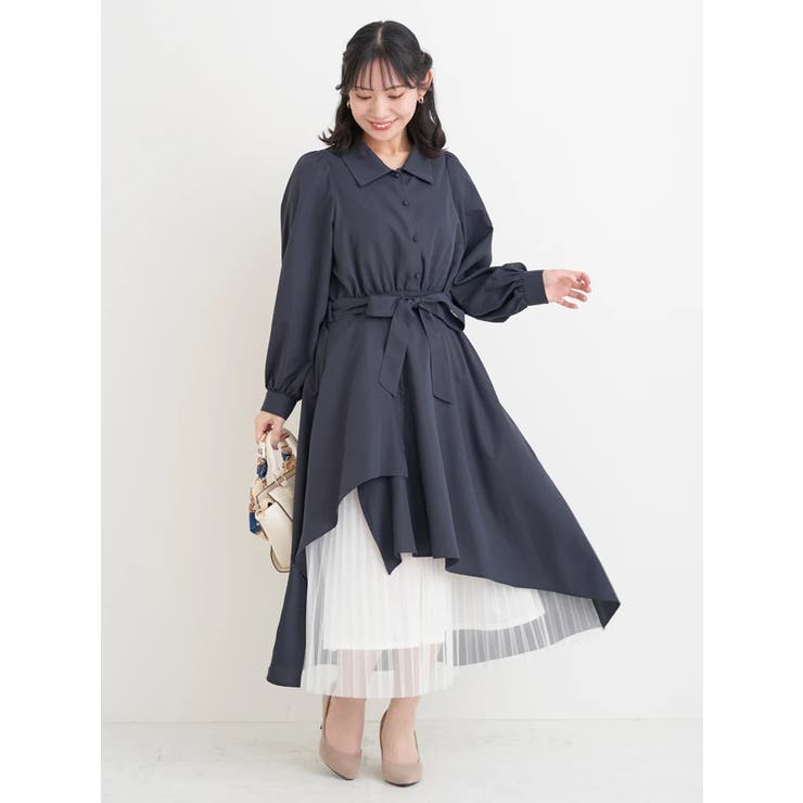裾チュールアシメ切り替えシャツワンピース | Re-J＆SUPURE | 詳細画像15 
