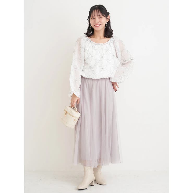 【WEB限定】フラワーラメ刺繍オフショルブラウス | Re-J＆SUPURE | 詳細画像7 