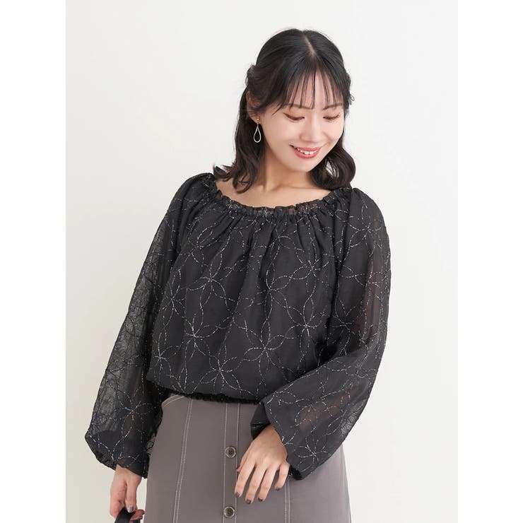 【WEB限定】フラワーラメ刺繍オフショルブラウス | Re-J＆SUPURE | 詳細画像21 