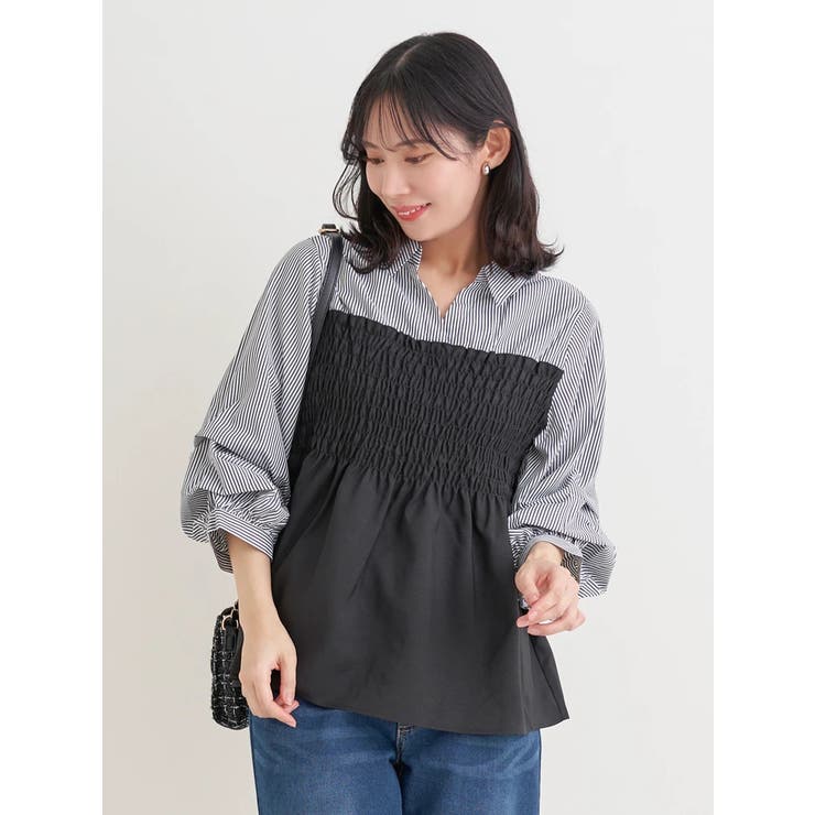 シャツドッキングトップス(無地/ストライプ柄/チェック柄) | Re-J＆SUPURE | 詳細画像2 