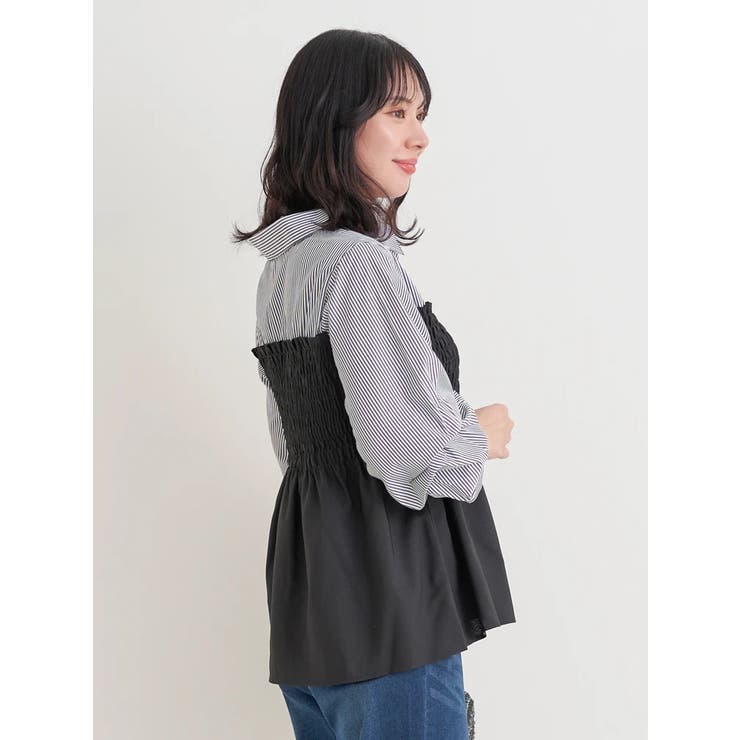 シャツドッキングトップス(無地/ストライプ柄/チェック柄) | Re-J＆SUPURE | 詳細画像3 