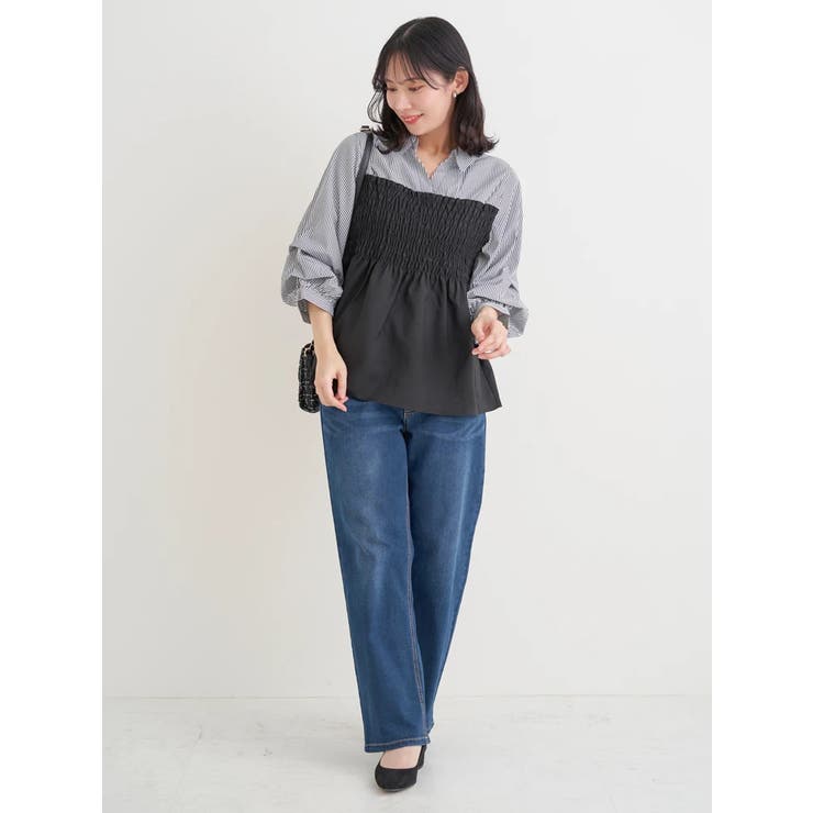 シャツドッキングトップス(無地/ストライプ柄/チェック柄) | Re-J＆SUPURE | 詳細画像7 