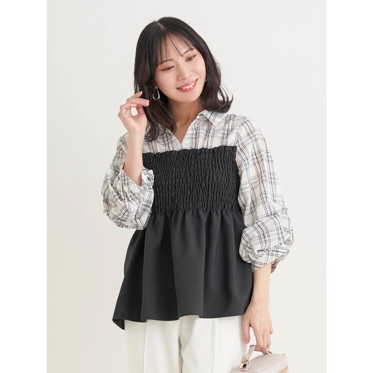 シャツドッキングトップス(無地/ストライプ柄/チェック柄) | Re-J＆SUPURE | 詳細画像10 