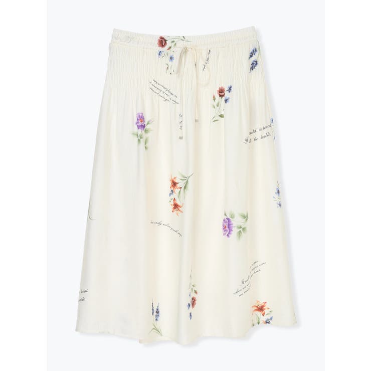 オフホワイト | 花柄プリントフレアスカート | Re-J＆SUPURE