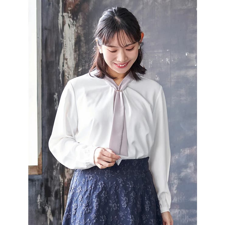 【正解ブラウス】 バー付きボウタイブラウス | Re-J＆SUPURE | 詳細画像2 