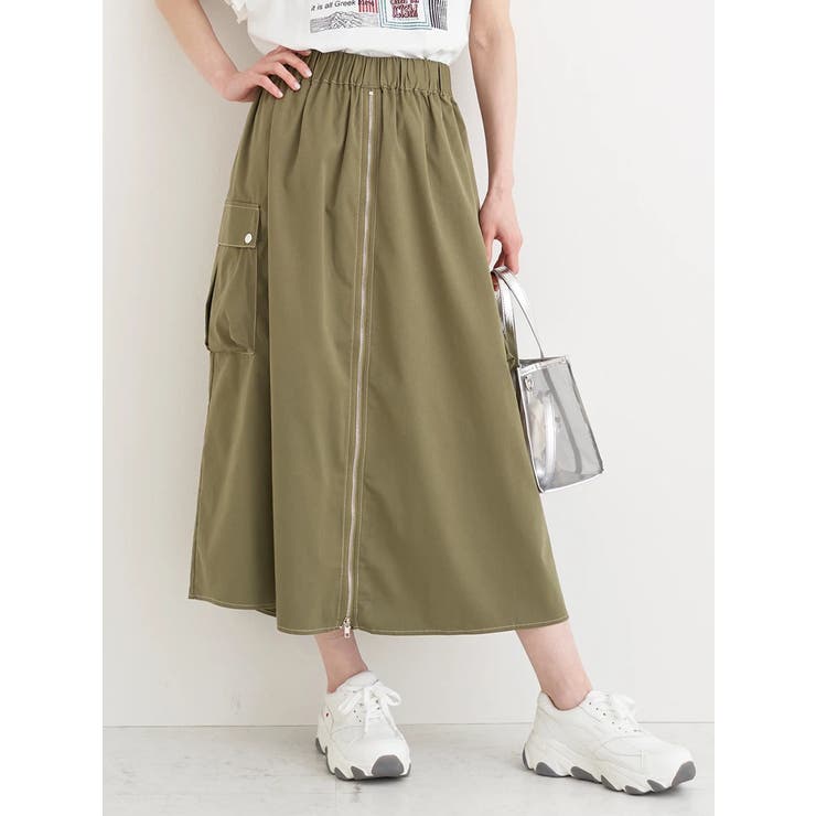 カーキ | センターZIPカーゴスカート | Re-J＆SUPURE