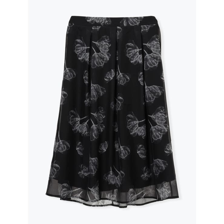 黒 | シアー花柄フレアスカート | Re-J＆SUPURE
