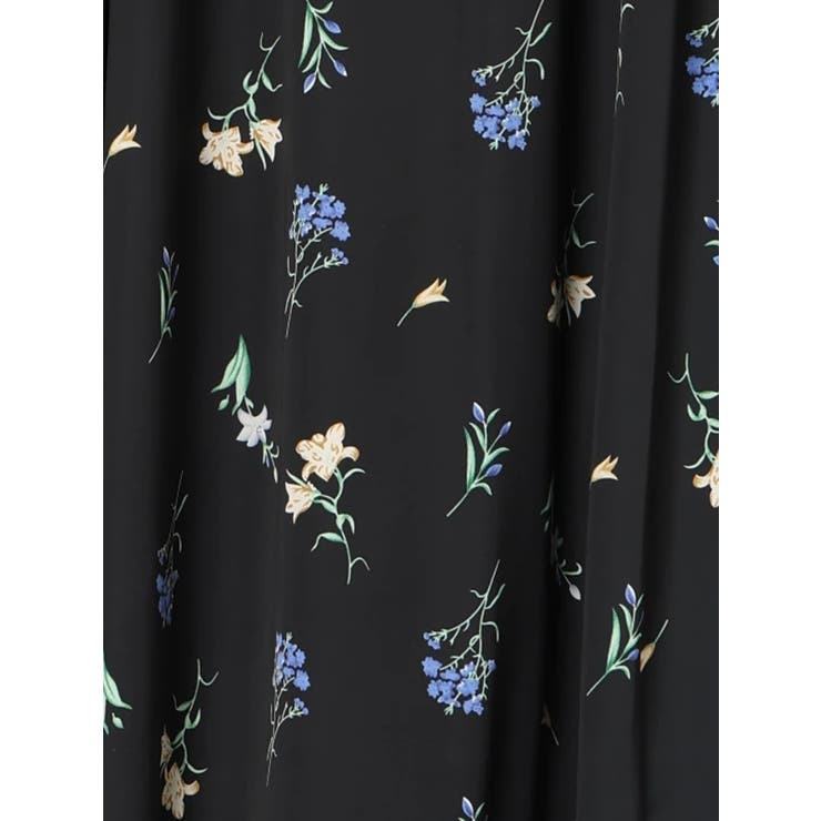 サテンリボン花柄プリントスカート | Re-J＆SUPURE | 詳細画像7 