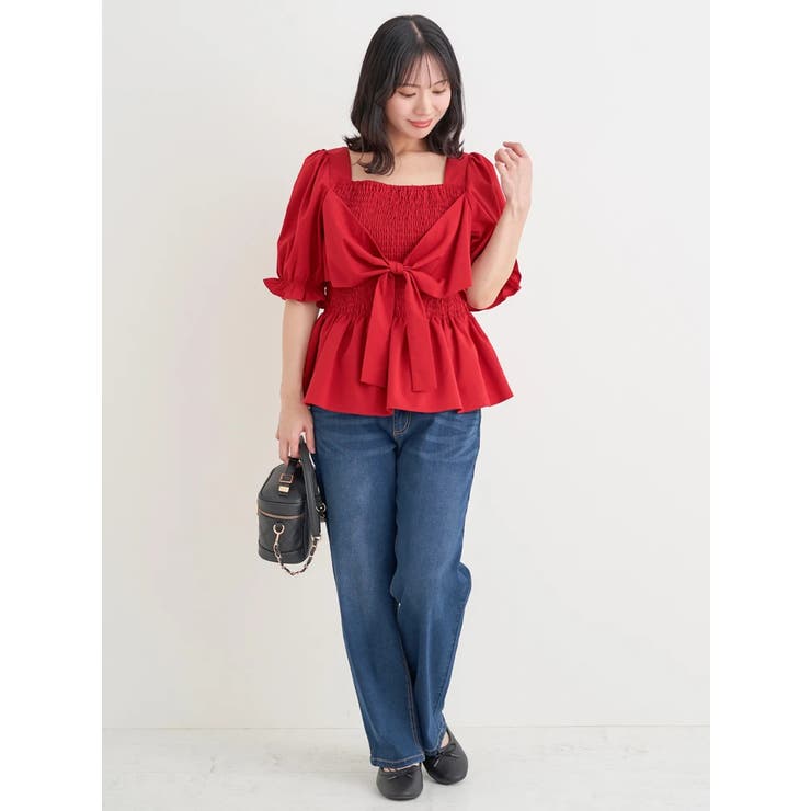 シャーリングリボンブラウス | Re-J＆SUPURE | 詳細画像6 